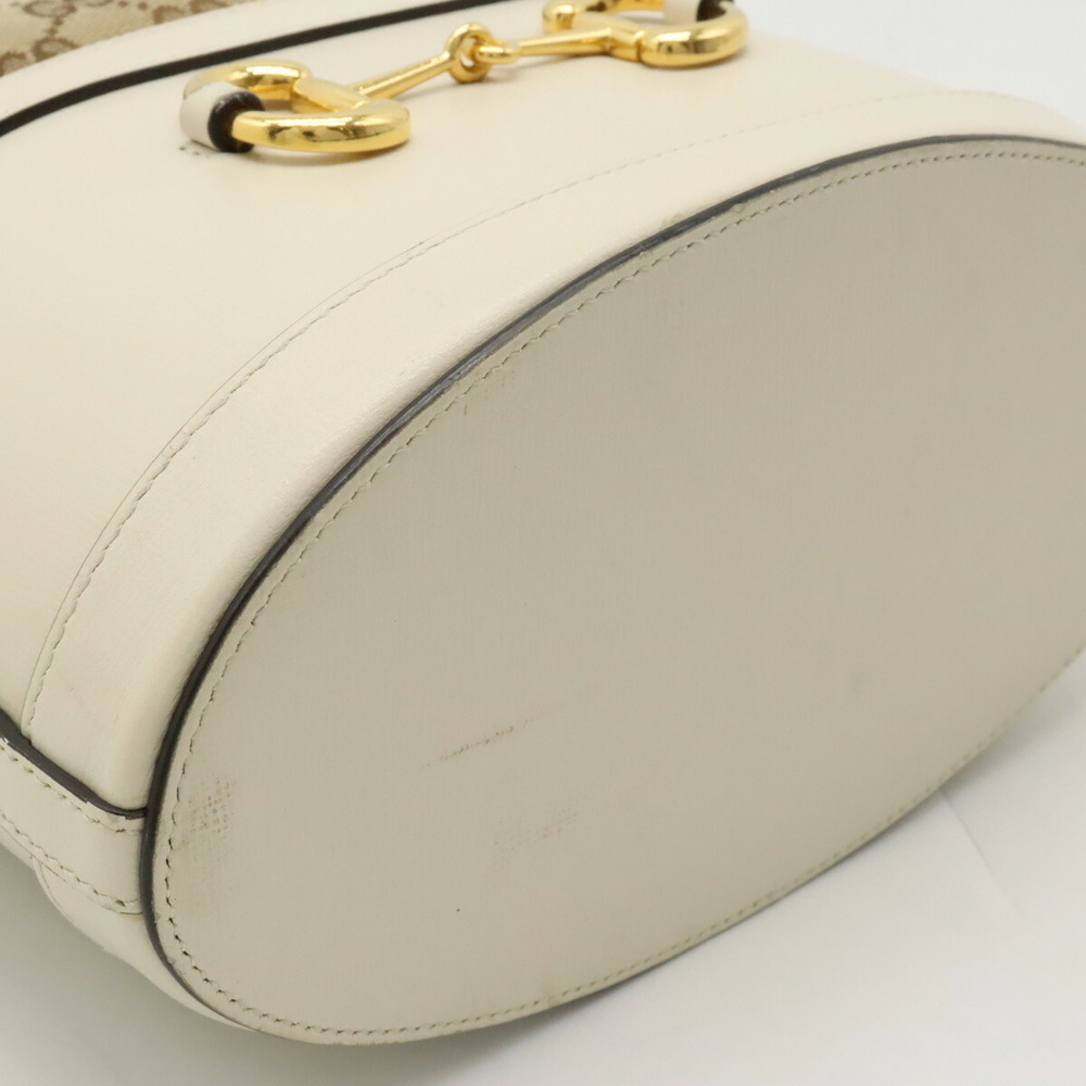 Gucci Bucket Horsebit GG Ivory Bag Leather - Picture 3 of 9